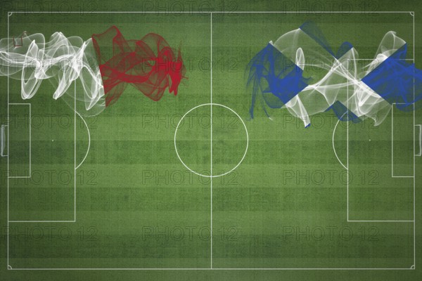 Malta vs Scotland Soccer Match, national colors, national flags, soccer field, football game,