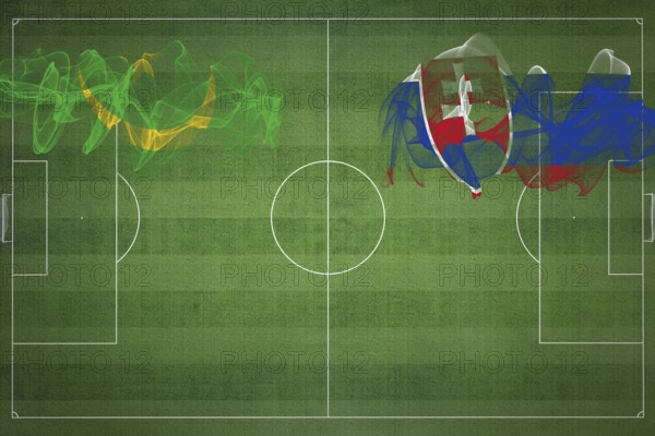 Mauritania vs Slovakia Soccer Match, national colors, national flags, soccer field, football game,