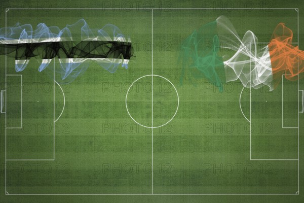 Botswana vs Ireland Soccer Match, national colors, national flags, soccer field, football game,