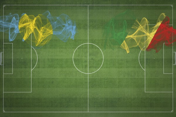 Palau vs Congo Soccer Match, national colors, national flags, soccer field, football game,
