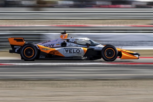 ALEXANDER ROSSI (7) of Nevada City, California drives through the turns during a practice session
