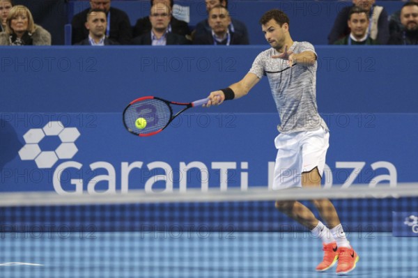 Sofia, Bulgaria - February 10, 2017: Grigor Dimitrov (pictured) from Bulgaria plays against Viktor