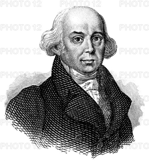 Christian Friedrich Samuel Hahnemann, 1755 - 1843, a German physician, medical scripture,