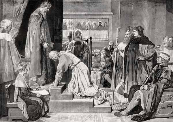 Henry the Lion before Frederick Barbarossa, Holy Roman Emperor