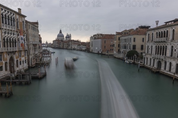 View of the Grand Canal from the Ponte dell' Accademia, Basilica of Santa Maria della Salute, long