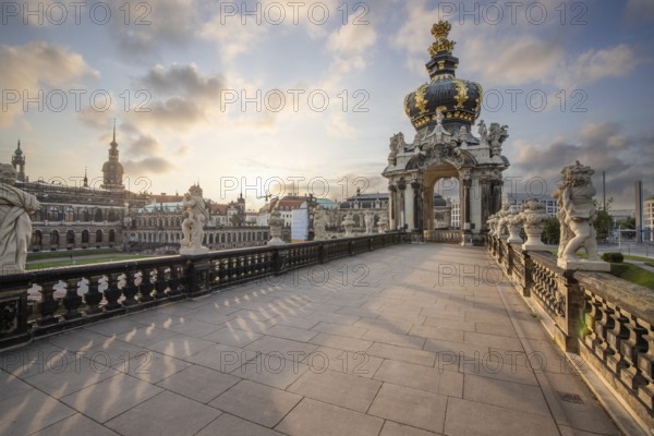 The Dresden Zwinger, a landmark of baroque architecture. Historic buildings in the style of a