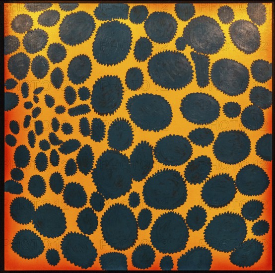 Yaoi Kusama, Splendor of Stars Changing into Blue, 2019, Acrylic on canvas, Moco Museum, Amsterdam,