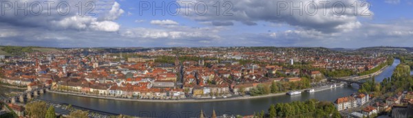 Panoramic view of Wurzburg from Marienberg Fortress, Germany, Europe