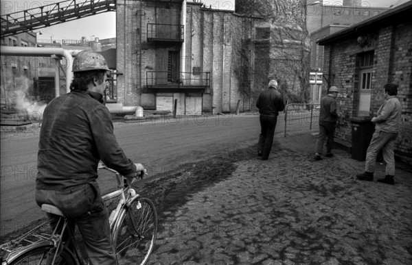 Germany, Merseburg, 15 January 1992, coal-fired power station, Vereinte Mitteldeutsche Braunkohle