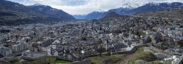 From Chateau de Valere, the fortress above the city centre of Sion, Switzerland, you enjoy an
