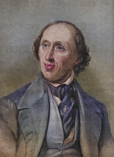 Hans Christian Anderson, 1805-1875, Danish author, writer of fairy tales, illustration from the