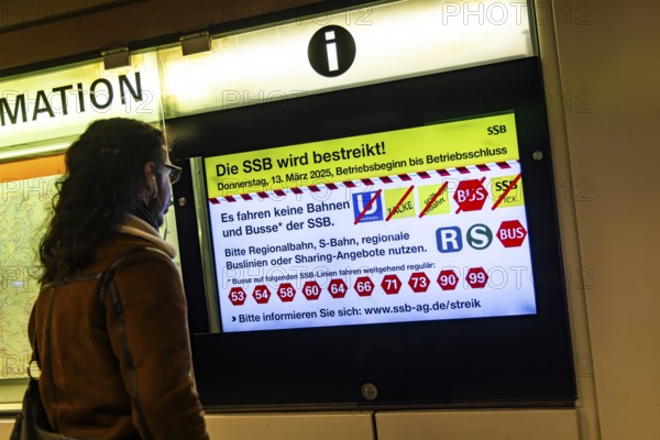 Strike in local public transport. The trade union Ver.di is on strike on public transport buses and
