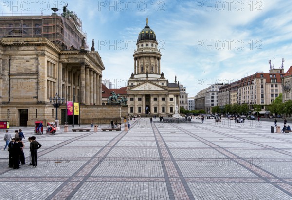 After the remodelling, monotonous-looking, newly designed Gendarmenmarkt in Berlin-Mitte, Germany,