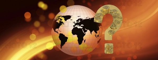 Symbolic image, Bitcoin as a vision of the future, stock market prices, insecure digital currency,