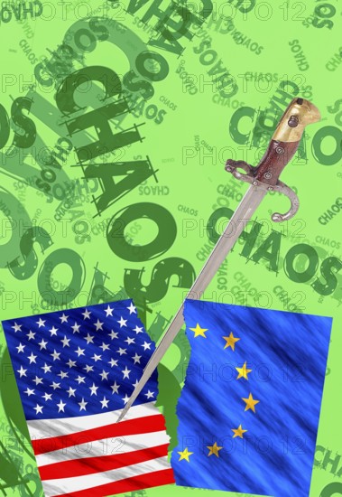 Symbolic image, chaos caused by America-first policy, EU and Germany under political pressure,