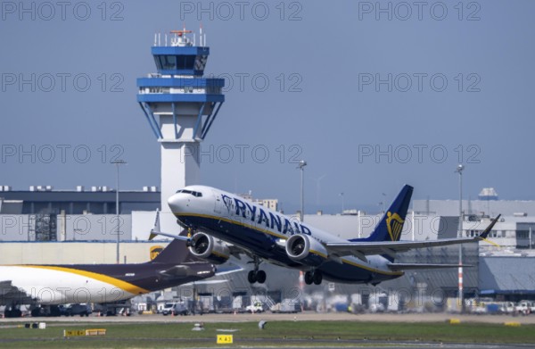 Ryanair Boeing 737 taking off at Cologne-Bonn Airport, CGN, North Rhine-Westphalia, Germany Air