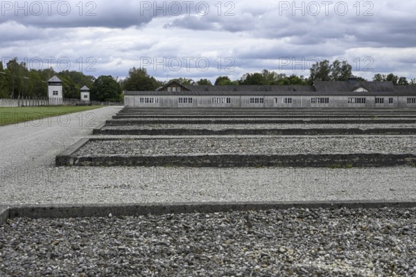 Reconstructed prisoner barracks in the former Dachau concentration camp, now a concentration camp