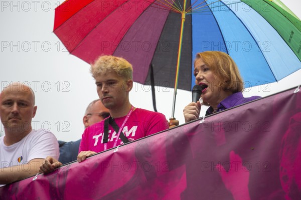 Berlin, Germany. July 27th, 2024. Minister for families Lisa Paus speaks at the opening of the