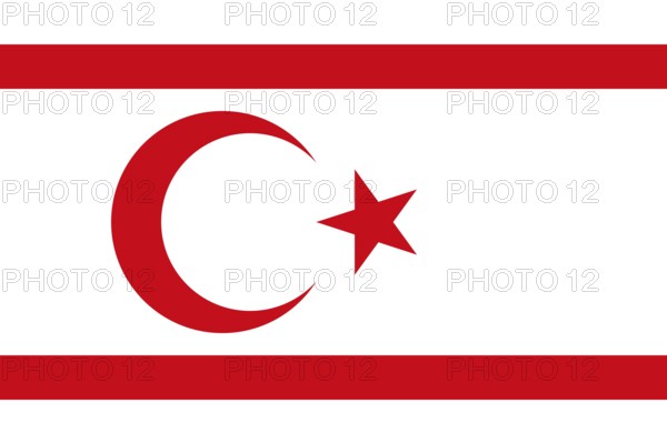 Flag of Turkish Republic of Northern Cyprus, Vector illustration
