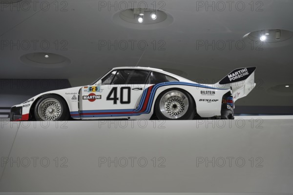 A Porsche 935 with Martini Racing design, on display in the museum, New Porsche Museum 2009,