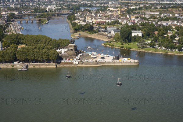 The Rhine in Flames event site around the Deutsches Eck in Koblenz. The Rhine in Flames fireworks