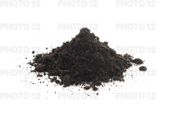 Organic potting soil mix enriched with compost, used in horticulture and gardening. Closeup of an