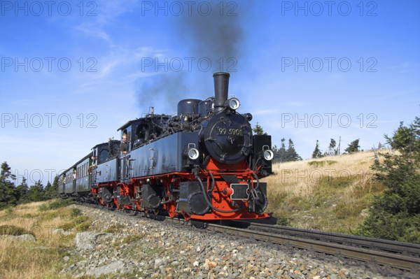 HSB, Harz narrow-gauge railway, locomotive, steam engine, smoke, HSB railway, Brockenbahn, Harz,