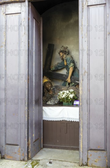 Passos de Santa Maria chapel, station of the cross, Christ falls for the second time, Guimaraes,