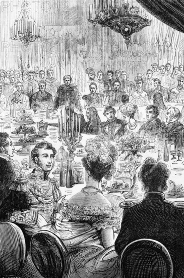 A banquet for the Emperor of Russia, the King of Prussia etc. at the Guildhall, London, England,