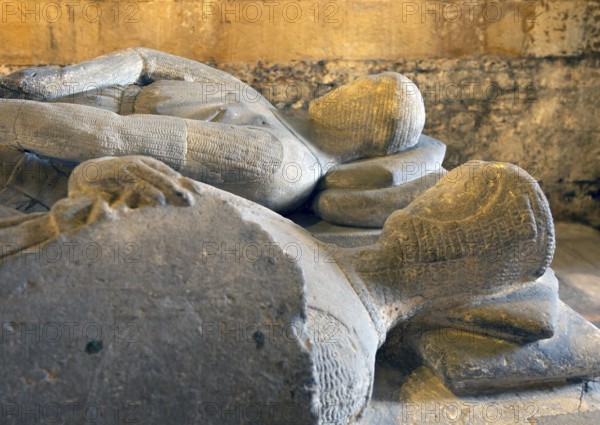 Stone effigies Maurice de Gaunt d.1230 and Robert de Gourney d.1269, Church of Saint Mark, Bristol,