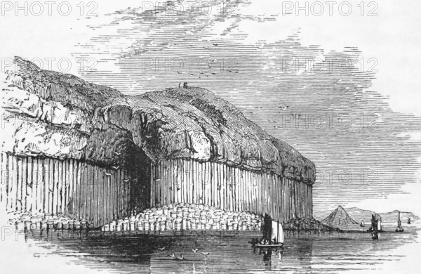 Fingal's Cave with the same geological basalt columns as the Giant's Causeway in Northern Ireland,