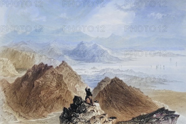 Scene from Sugar Loaf Mountain, Bantry Bay, Ireland, from the Landscape and Antiquities of Ireland,