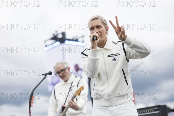 Felix Brummer (Felix Kummer), singer of Kraftklub at a secret gig of the band at the Rock am Ring