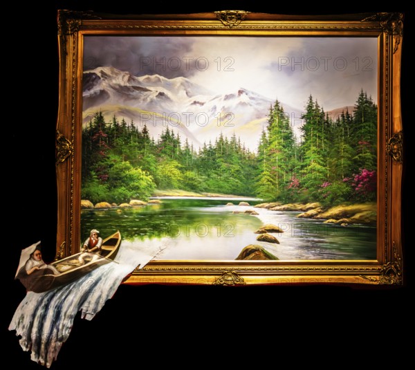 Banksy - Waterfall, dissolving the boundaries between representation and the natural world,