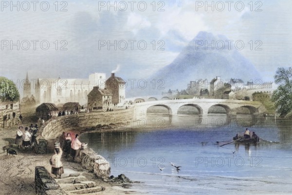 Ballina, County Mayo, Ireland, from the Landscape and Antiquities of Ireland, 1841, digital