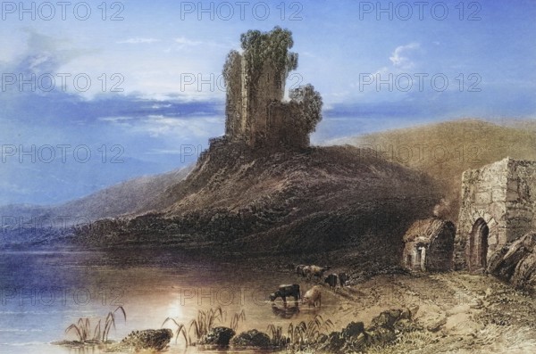 Remains of Kilcolman Castle, County Cork, Ireland, from the Scenery and Antiquities of Ireland,