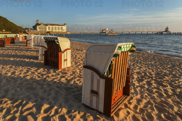 Pier on Sellin beach, Rügen Island, Mecklenburg-Western Pomerania, Germany, Europe