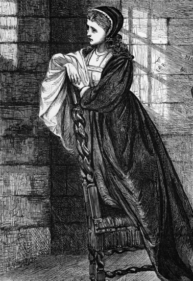 Lady Jane Grey watches her man Lord Guildford Dudley, a younger son of the Duke of Northumberland,