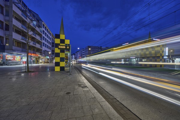 Steintor tram stop, designer Alessandro Mendini, general architecture, car headlights, traces of