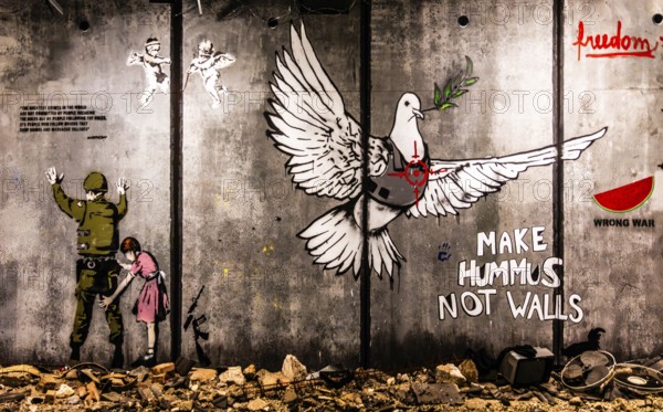 Banksy - The Separation Barrier and Bethlehem Murals, barrier between Israel and the occupied West