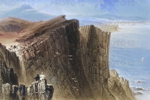 Fairhead, County Antrim, Ireland, from the Landscape and Antiquities of Ireland, 1841, digital