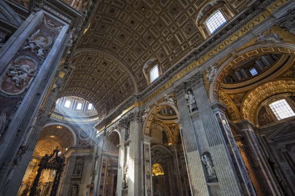 VATICAN, AUGUST 19: Interior of St Peter's Basilica on August 19, 2012 in Rome, Italy. St Peter's
