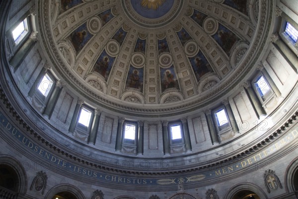 Copenhagen, Denmark, January 28, 2016: Interior view Frederiks Church also called Marble Church in