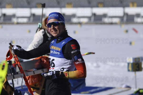 Franziska Preuß (SC Haag) shooting off for the individual at the IBU Biathlon World Championships