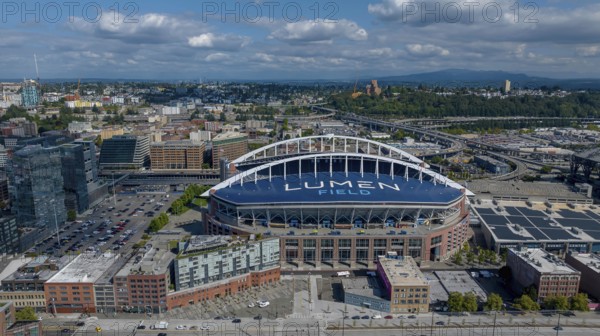 Sep 05, 2023-Seattle, WA: Aerial View of Lumen Field, home of the National Football Leagues,