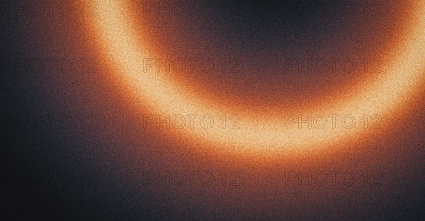 Glowing burning fire ring dark background, grainy gradient orange red yellow black noise texture
