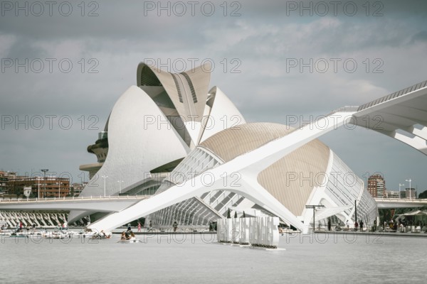 Valencia, Spain, July 30, 2023: View of the City of Arts and Sciences. It was designed by famous