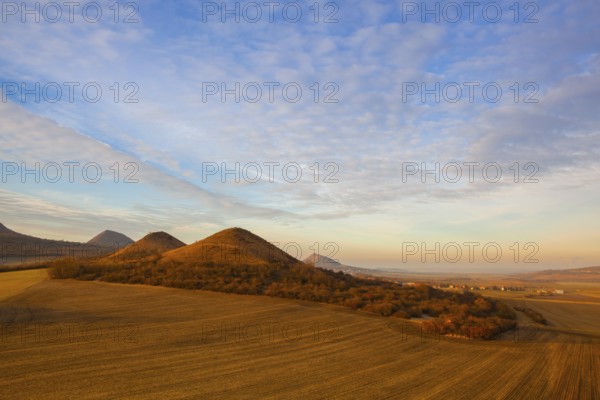 Sunrise in Central Bohemian Highlands, Czech Republic. Central Bohemian Uplands is a mountain range
