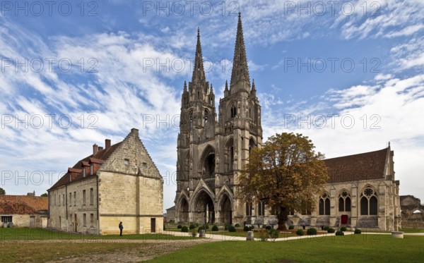 Ruin from 1805, west towers 15th century, view from south-west, refectory on the right and the