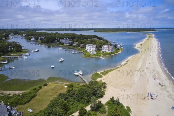 Sand Beach On Thatch Island near Popponesset Island In Mashpee, Cape Cod, Massachusetts, Mashpee,